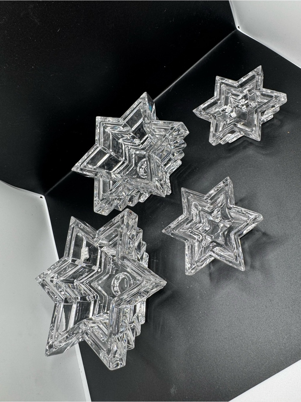 WMF Germany Lead Crystal Star of David Clear Star-Shaped Glass candle holder